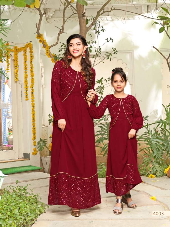 Me And Mom 4 Designer Festive Wear Georgette Heavy Mother Daughter Collection